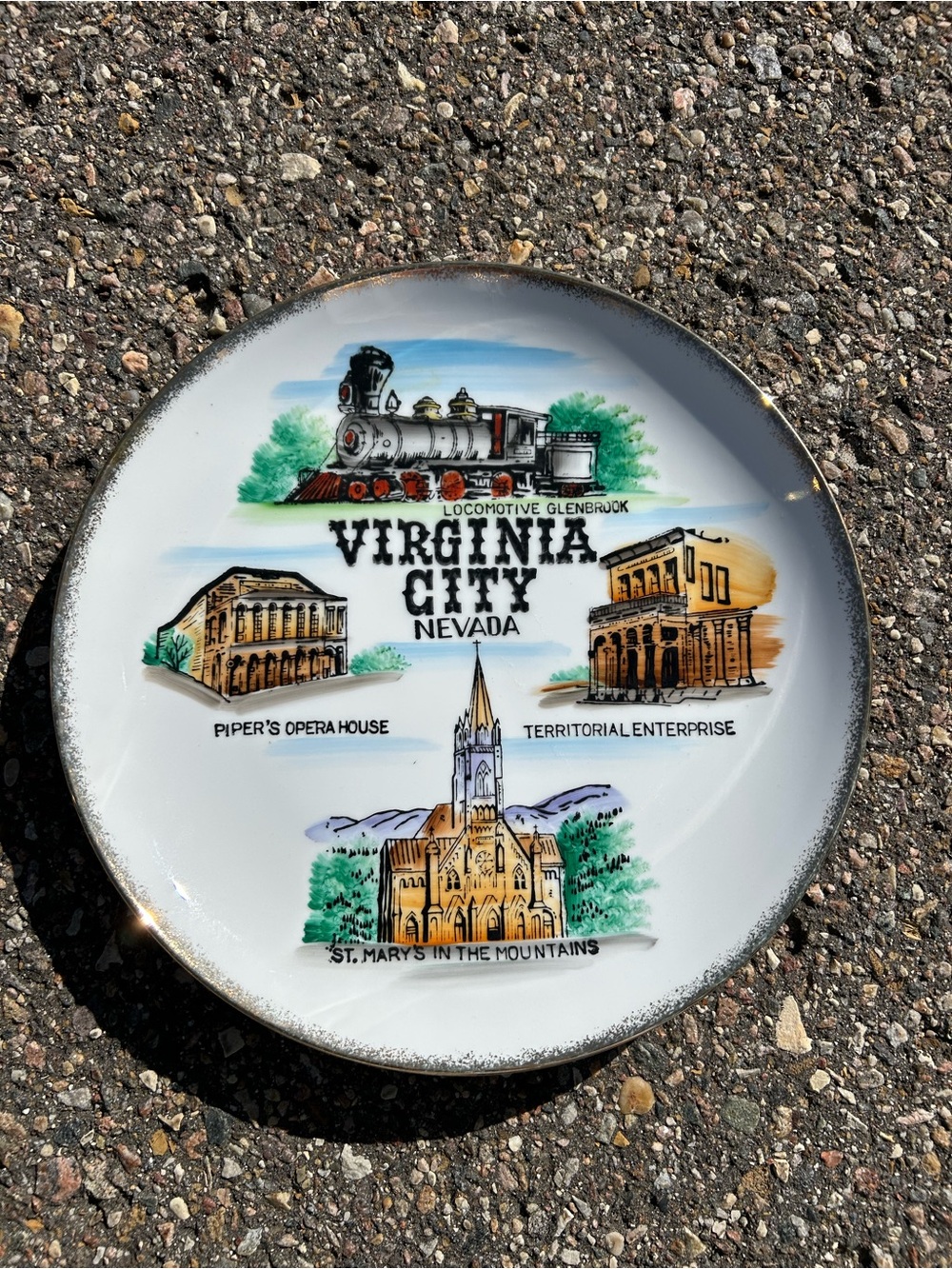 Vintage Virginia City, Nevada Souvenir Collector Plate